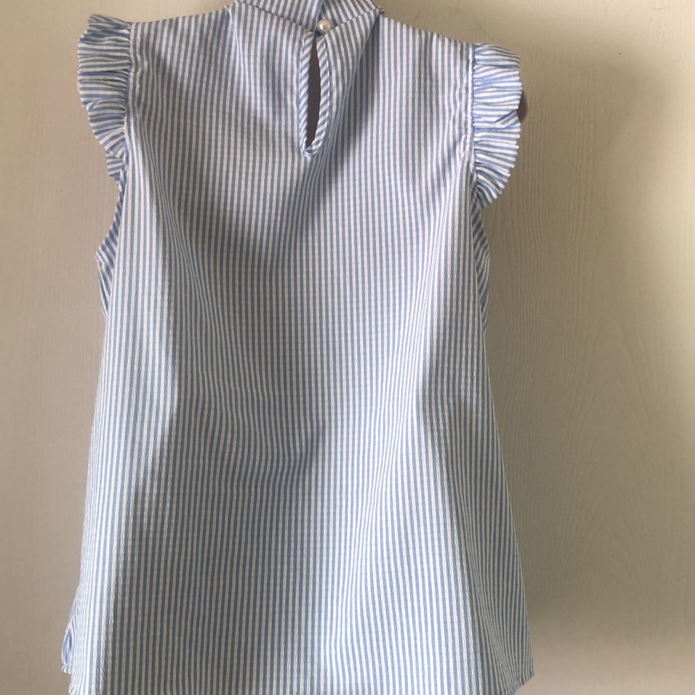 Woman’s spring Striped blue & white maternity feminine sleeveless spring blouse - Picture 9 of 13